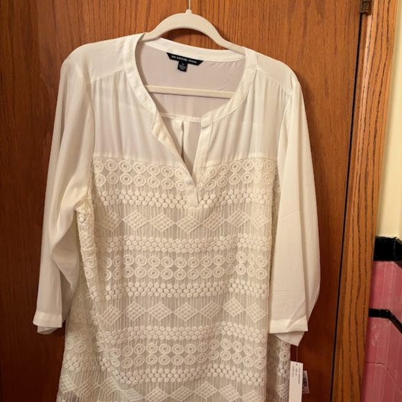 Zac & Rachel Ivory sheer tunic with embroidered design - Picture 1 of 4